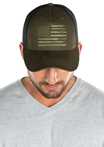 Painted Flag Five Panel Trucker Hat by Funky Junque