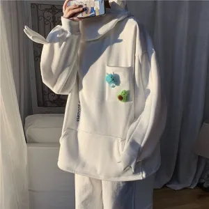 Personality Cute Frog Hooded Casual Hoodie Sweatshirts