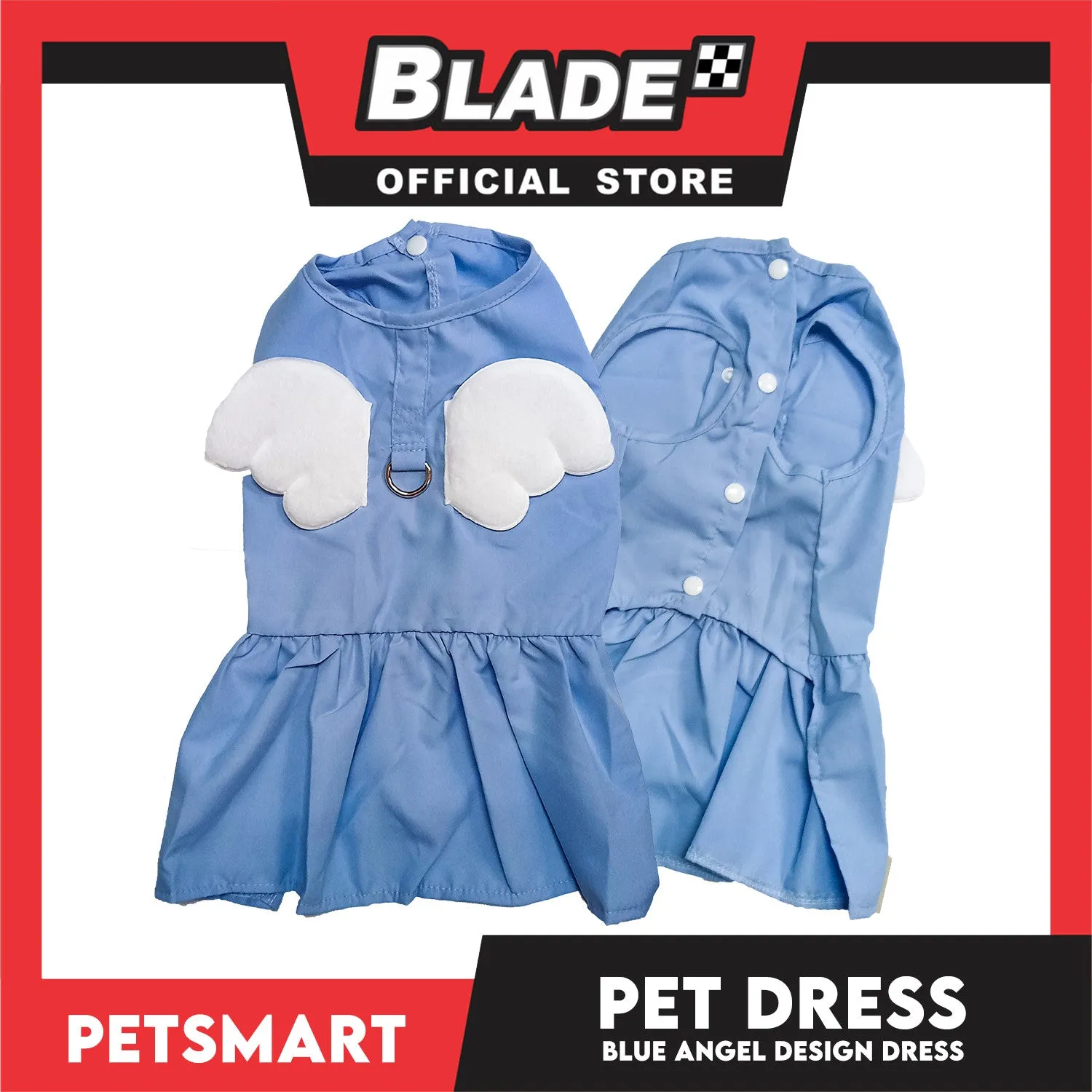 Pet Dress Blue Angel Design (Medium) Pet Clothes