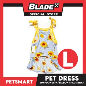 Pet Dress Sunflower With Yellow Spaghetti Strap Dress DG-CTN122L (Large) Perfect Fit For Dogs And Cats, Pet Dress Clothes, Soft and Comfortable Pet Clothing