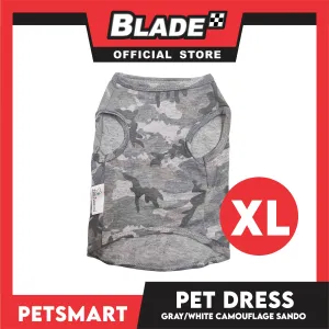 Pet Sando Camouflage Design, Gray White Color DG-CTN113(W)XL (XL) Perfect Fit For Dogs And Cats, Breathable Sando Clothes, Soft Lightweight Pet Clothing