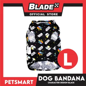 Pet Sando With Character Design, Black Color DG-CTN106L (Large) Perfect Fit For Dogs And Cats, Breathable Clothes, Soft Lightweight Cool Pet Clothing