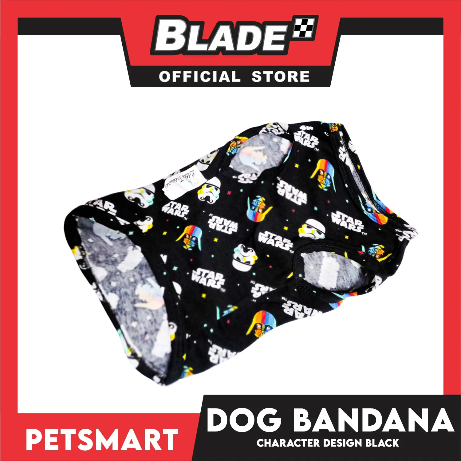 Pet Sando With Character Design, Black Color DG-CTN106L (Large) Perfect Fit For Dogs And Cats, Breathable Clothes, Soft Lightweight Cool Pet Clothing