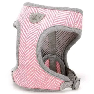Pink Herringbone Dog Harness