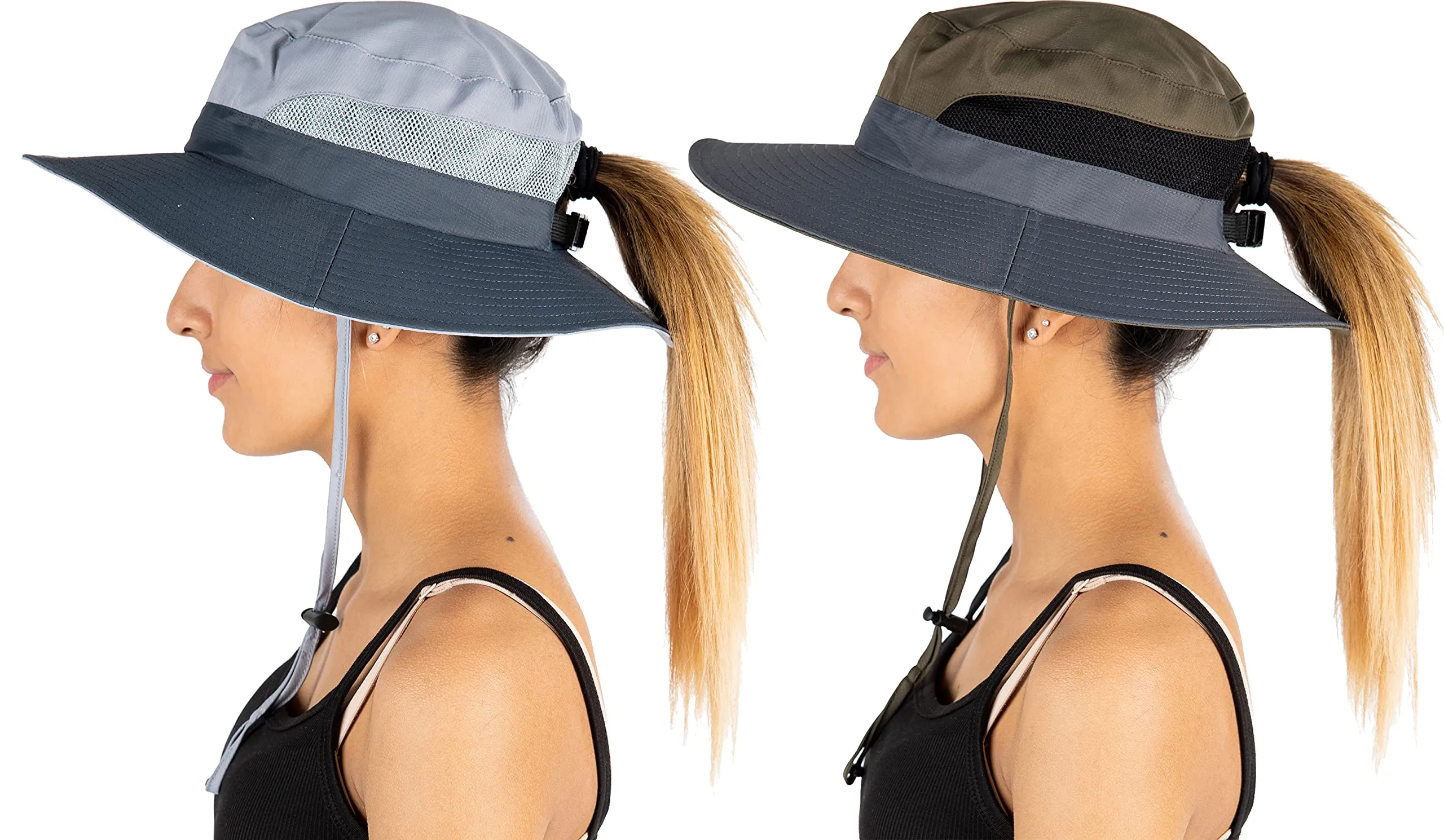 Ponytail Mesh Bucket Hat by Funky Junque