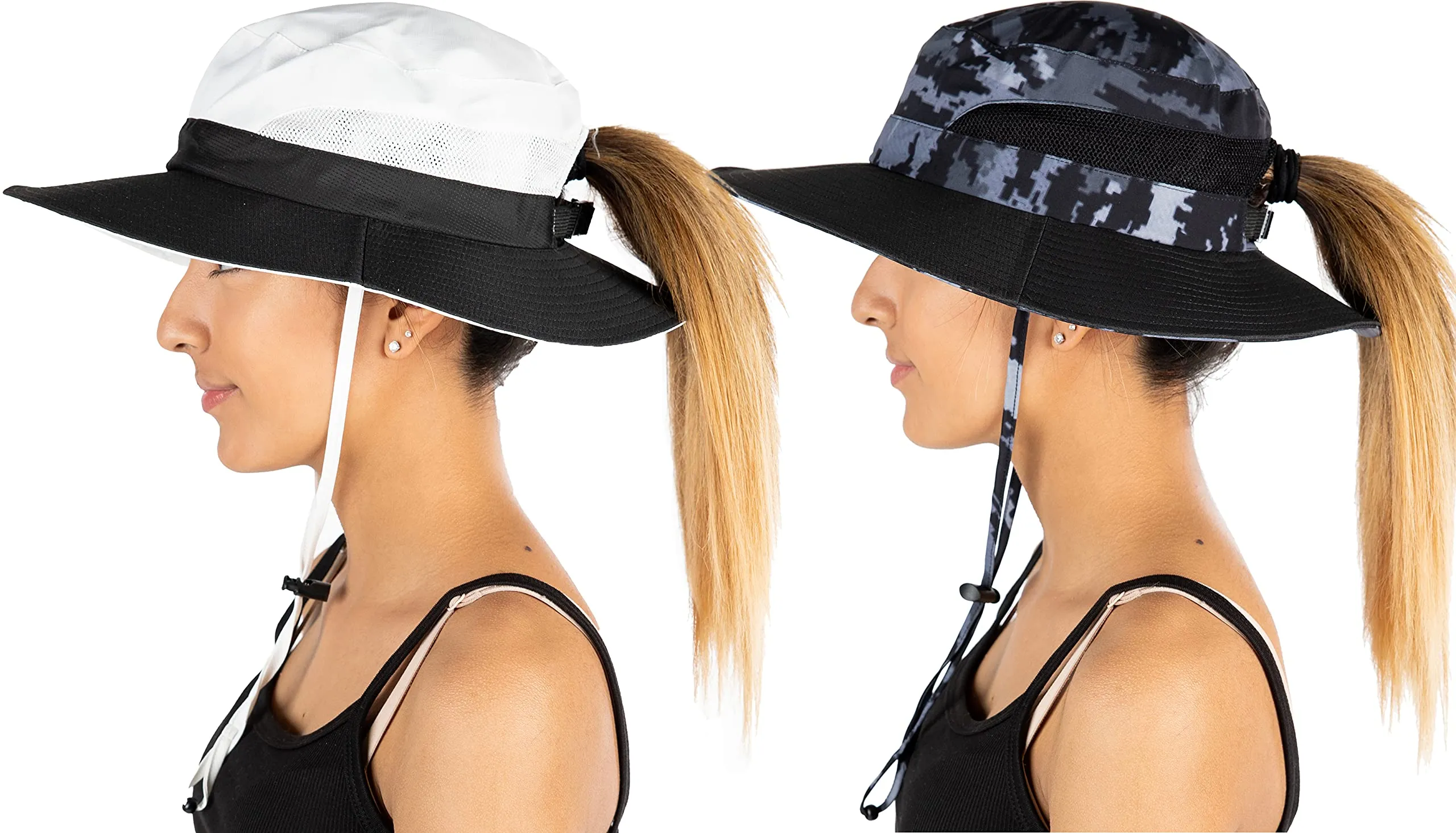 Ponytail Mesh Bucket Hat by Funky Junque