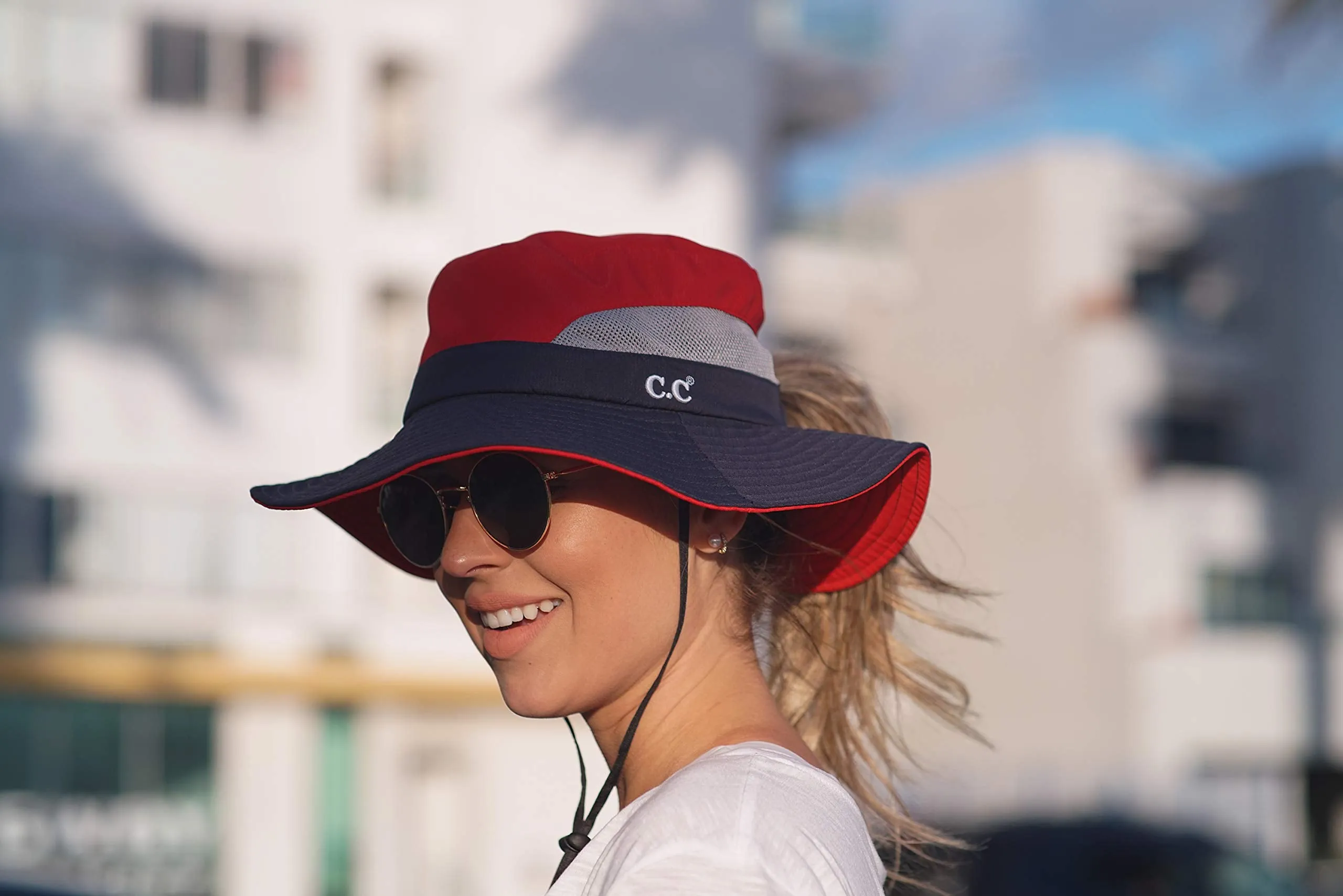 Ponytail Mesh Bucket Hat by Funky Junque