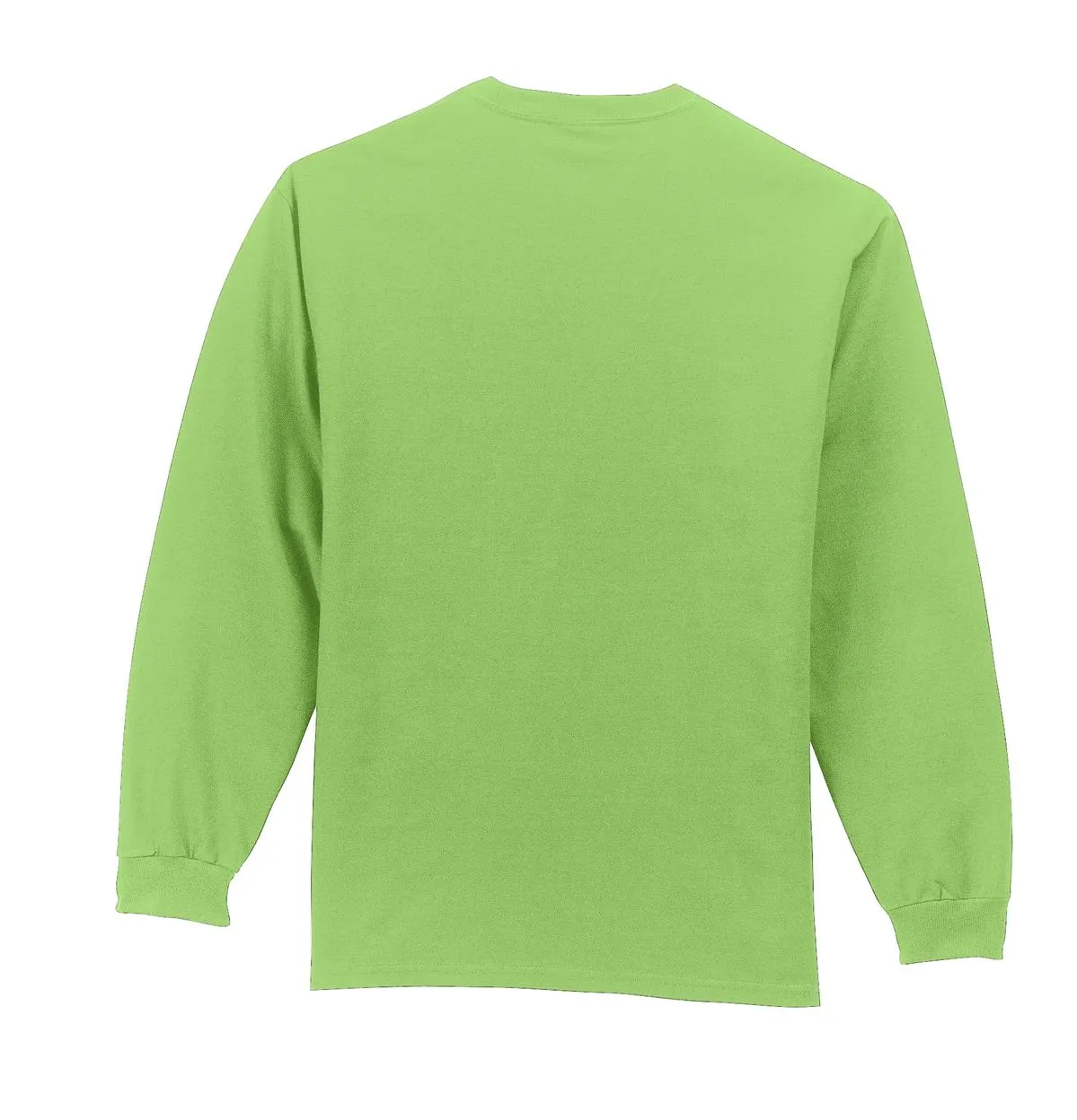 Port & Company Tall Long Sleeve Essential Pocket Tee. PC61LSPT Lime Tall