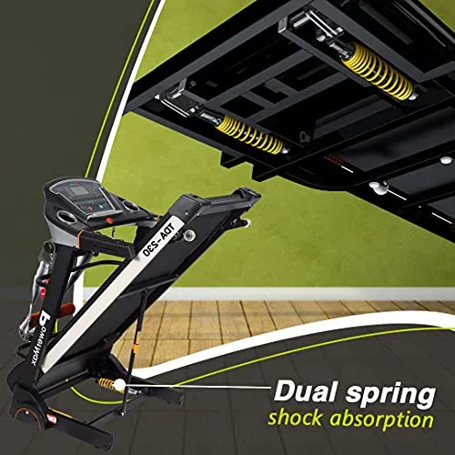 PowerMax Fitness TDA-230 (4HP Peak) Smart Folding Electric Treadmill with Auto Incline, MP3, Speaker, DIY and Virtual Assistance, Exercise Machine for Home Gym and Cardio Training