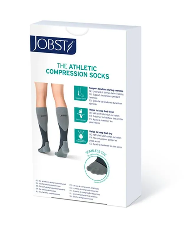PR/1 JOBST SPORT STOCKING UNISEX, 20-30MMHG, XL, WHITE/GREY, CLOSED TOE