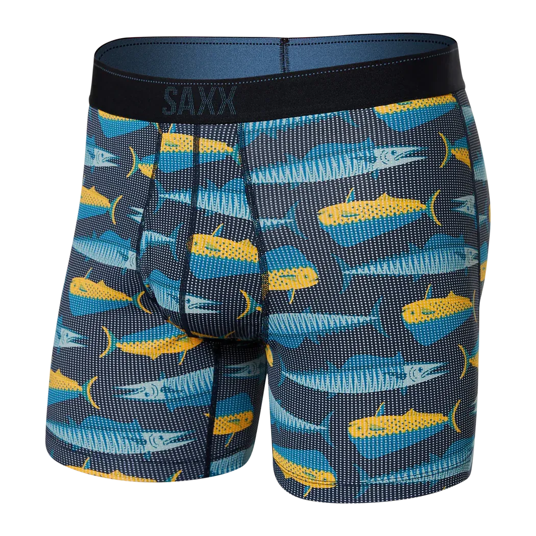 Quest Quick Dry Mesh Boxer Brief - Mahi Mahi Wahoo/Black