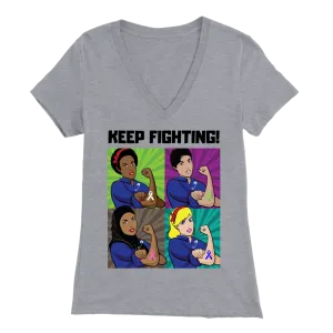 "Keep Fighting" Rosie The Riveter Tee(V-Neck)