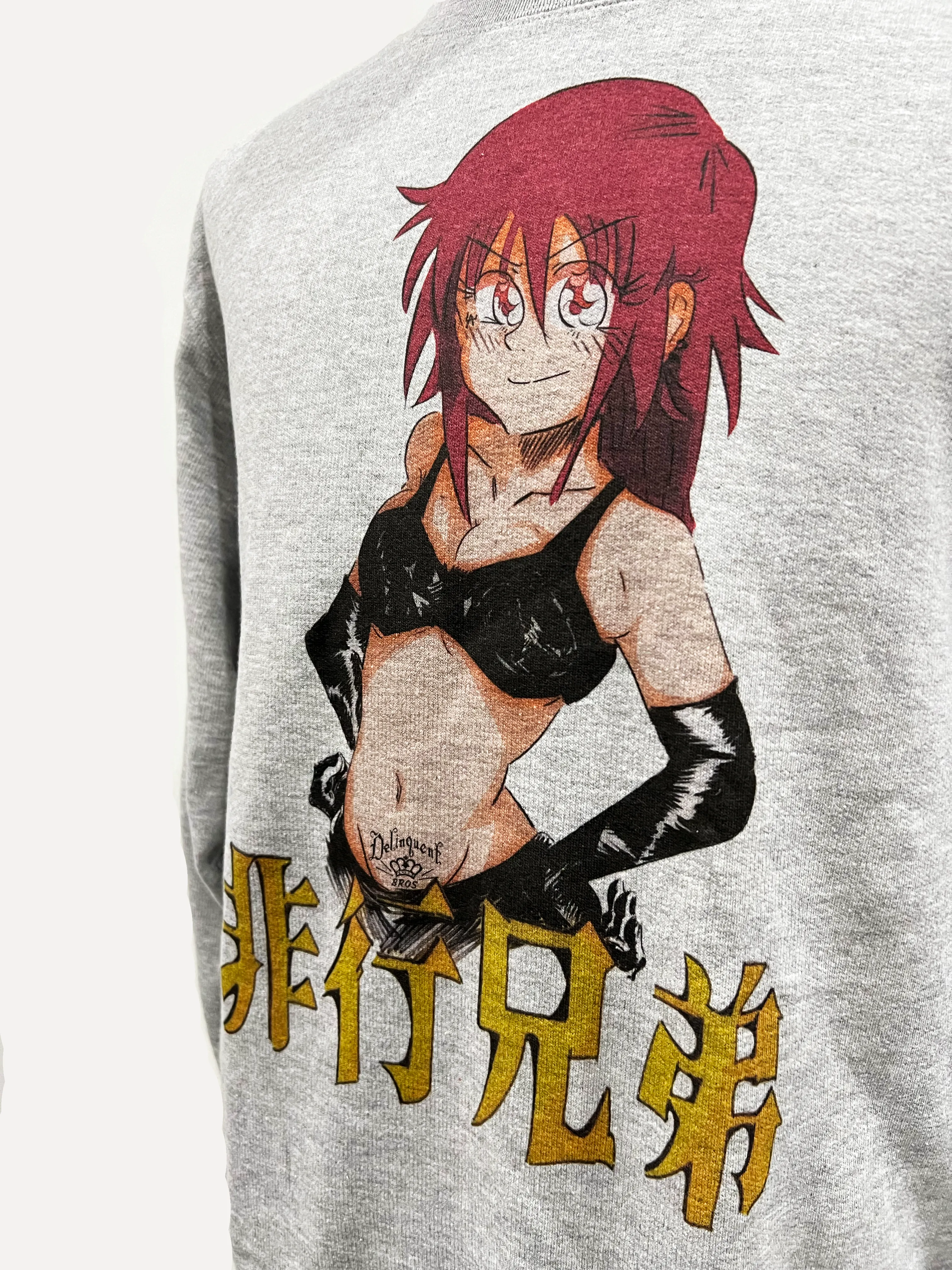 "Misaki" Crew Neck Sweat shirt in Gray