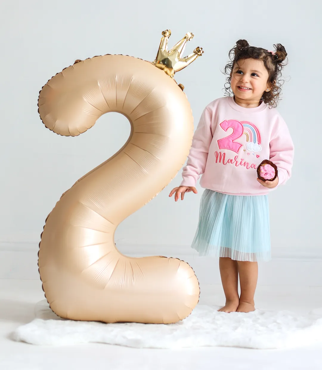 Rainbow Birthday / Age - Embroidered Sweatshirt / Jumper