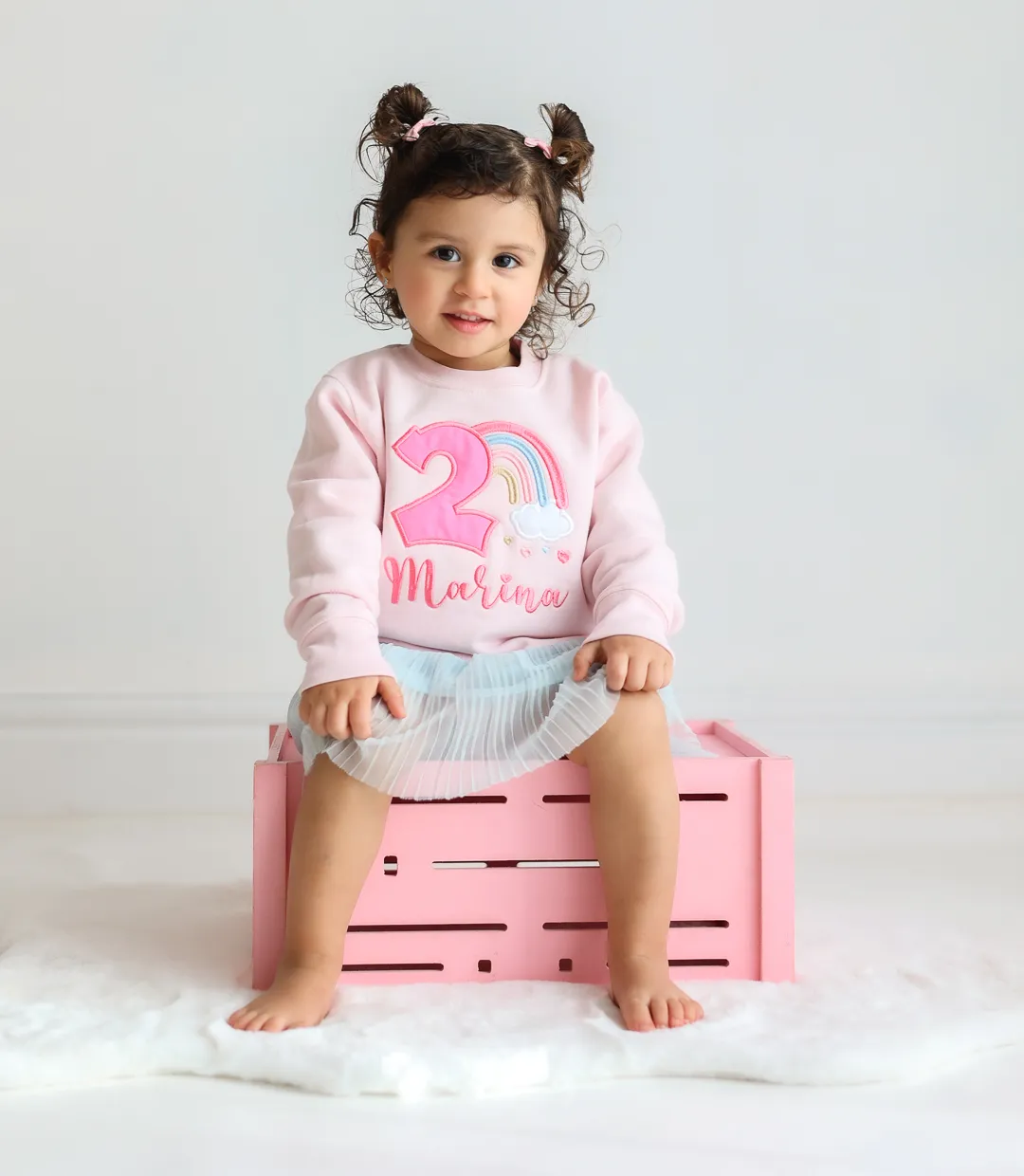 Rainbow Birthday / Age - Embroidered Sweatshirt / Jumper