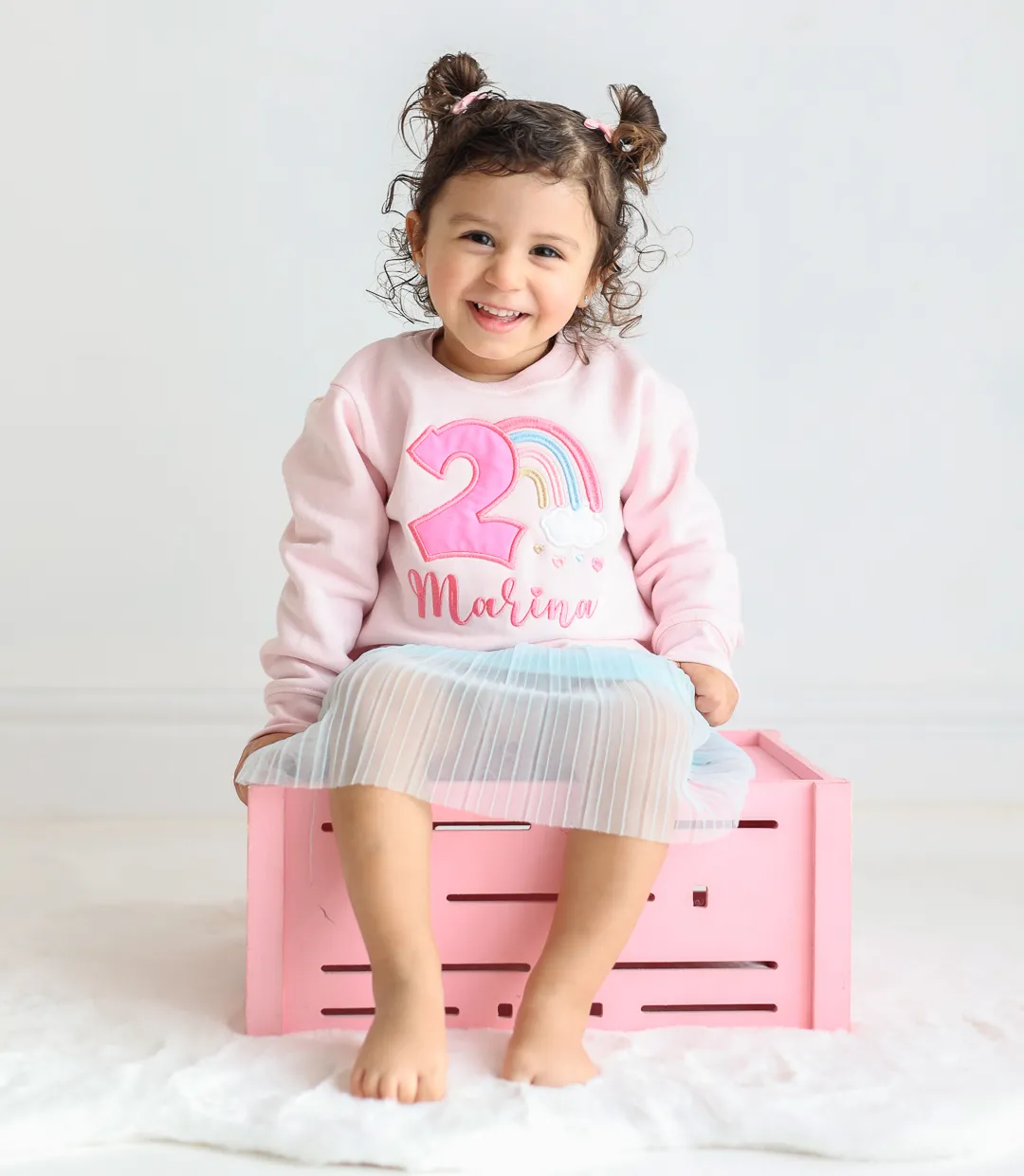 Rainbow Birthday / Age - Embroidered Sweatshirt / Jumper