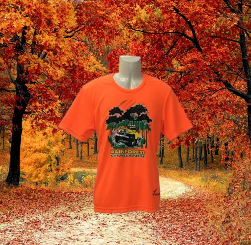 RAINFOREST CHALLENGE DRY FIT T-SHIRT - HI VISIBILITY ORANGE  - RFC-XL