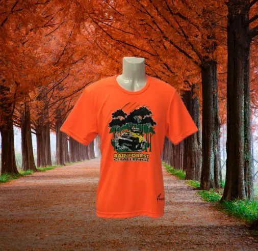 RAINFOREST CHALLENGE DRY FIT T-SHIRT - HI VISIBILITY ORANGE  - RFC-XL