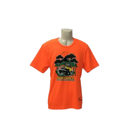 RAINFOREST CHALLENGE DRY FIT T-SHIRT - HI VISIBILITY ORANGE  - RFC-XL