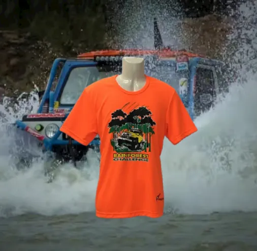RAINFOREST CHALLENGE DRY FIT T-SHIRT - HI VISIBILITY ORANGE  - RFC-XL