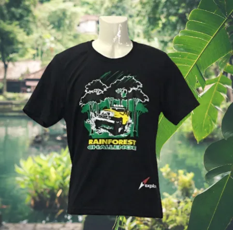 RAINFOREST CHALLENGE DRY FIT T-SHIRT - RFC - 3XL BLACK ROUND NECK MICROFIBER T-SHIRT