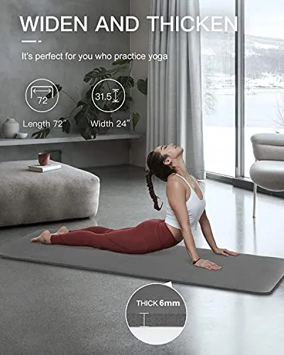 REXERA® Yoga Mat for Gym Workout and Yoga Exercise with 6mm Thickness, Anti-Slip Yoga Mat for Men & Women Fitness (Qnty.-1 Pcs.) (Grey Color)