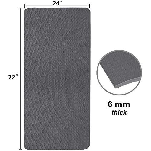 REXERA® Yoga Mat for Gym Workout and Yoga Exercise with 6mm Thickness, Anti-Slip Yoga Mat for Men & Women Fitness (Qnty.-1 Pcs.) (Grey Color)