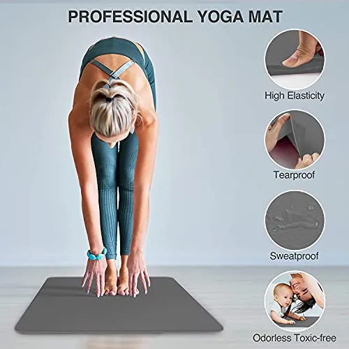 REXERA® Yoga Mat for Gym Workout and Yoga Exercise with 6mm Thickness, Anti-Slip Yoga Mat for Men & Women Fitness (Qnty.-1 Pcs.) (Grey Color)