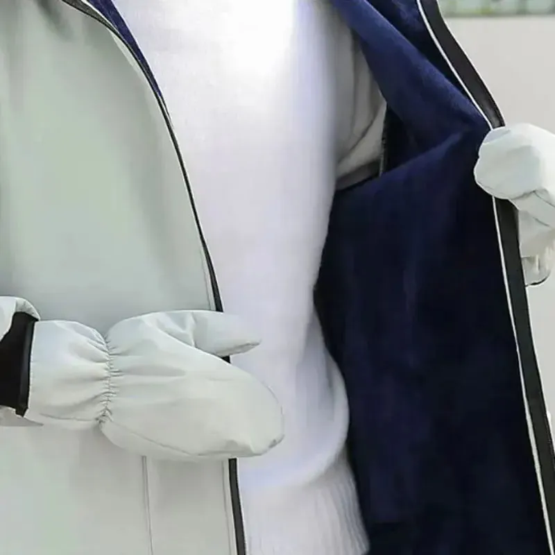 Rider's Shield: waterproof windbreaker with fleece hood and gloves.