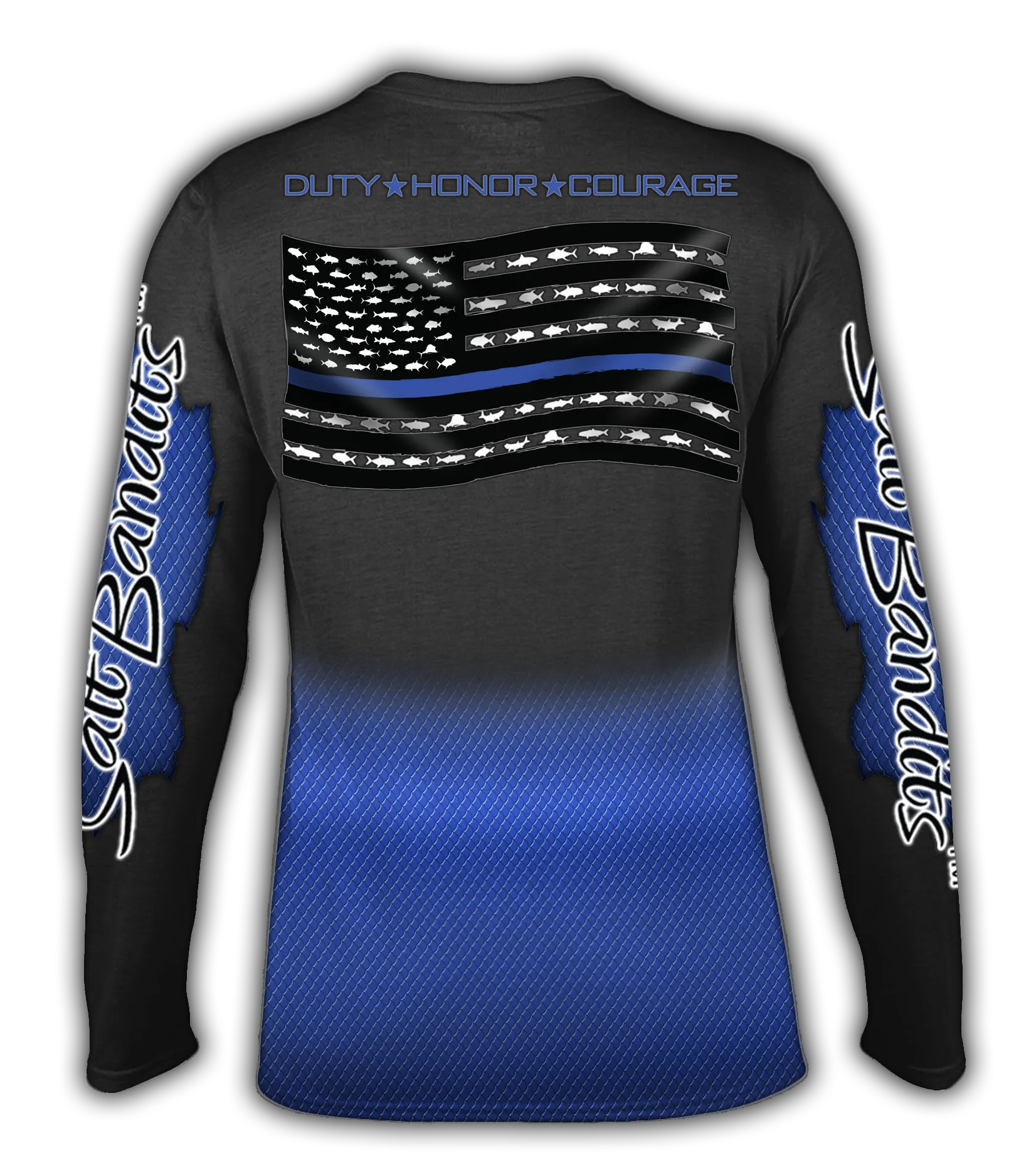 Salt Bandits™ Thin Blue Line Performance Long Sleeve T-shirt