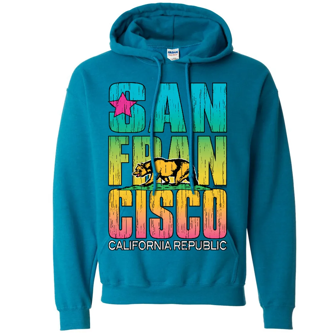 San Francisco California Neon Rainbow Sweatshirt Hoodie