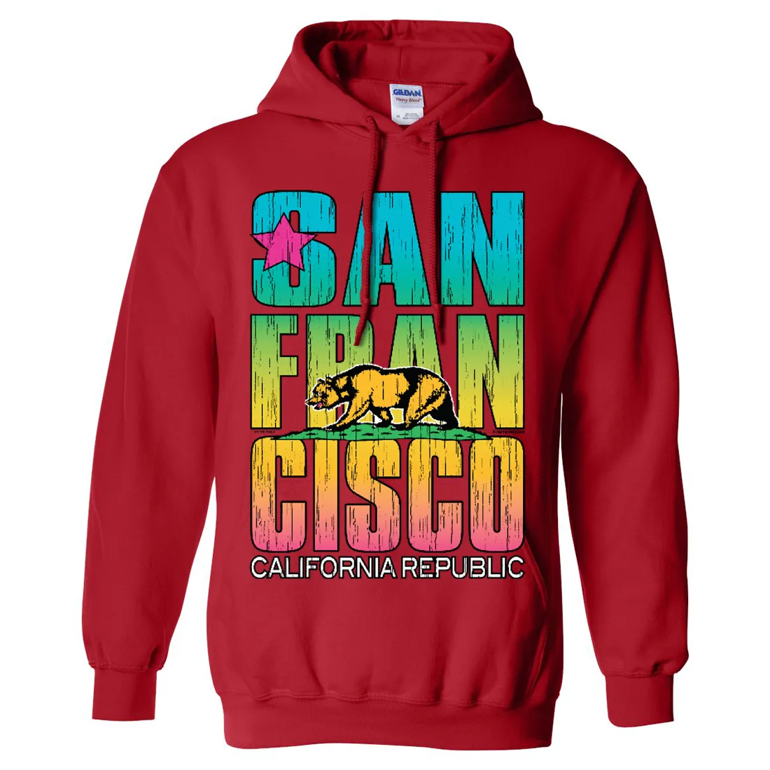 San Francisco California Neon Rainbow Sweatshirt Hoodie