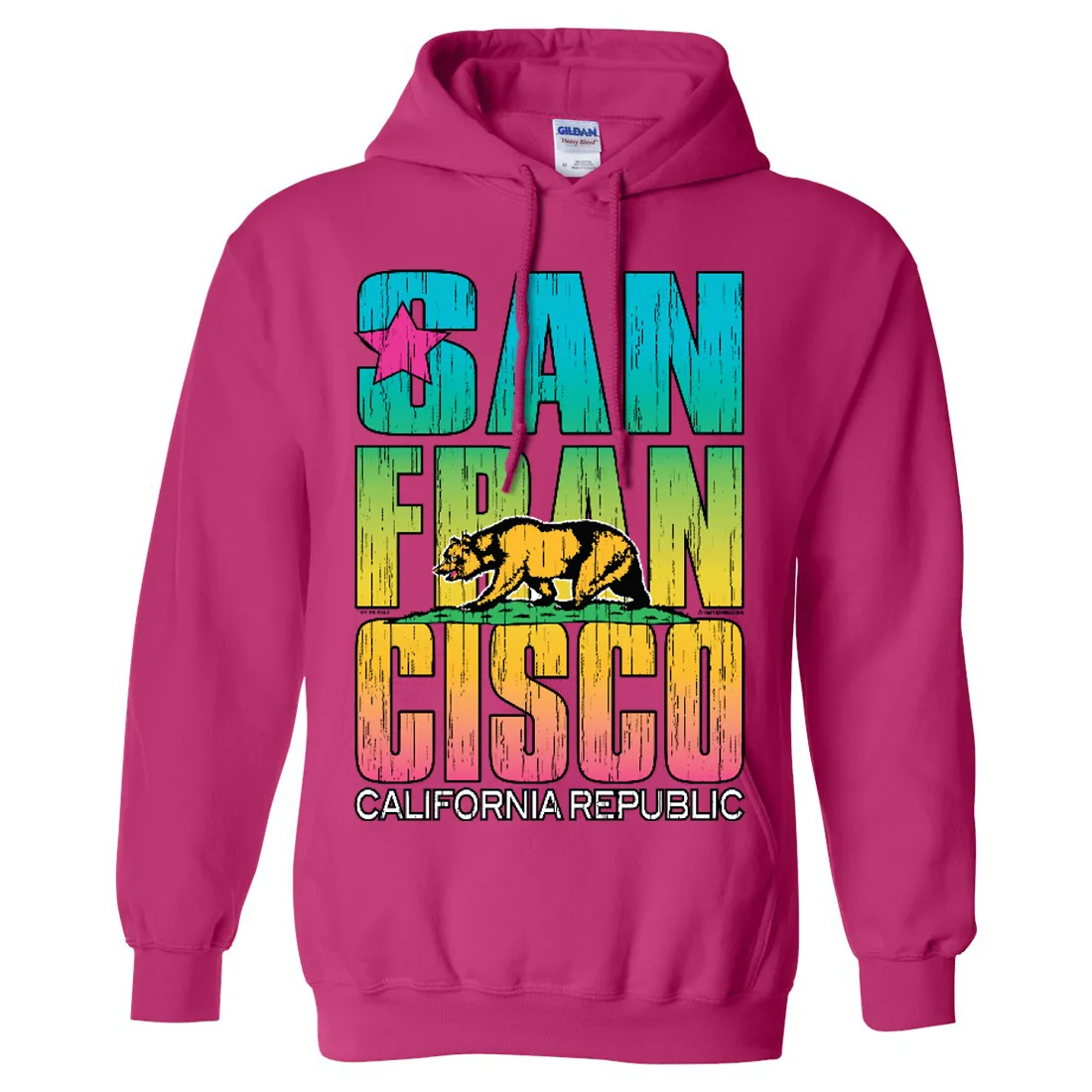 San Francisco California Neon Rainbow Sweatshirt Hoodie