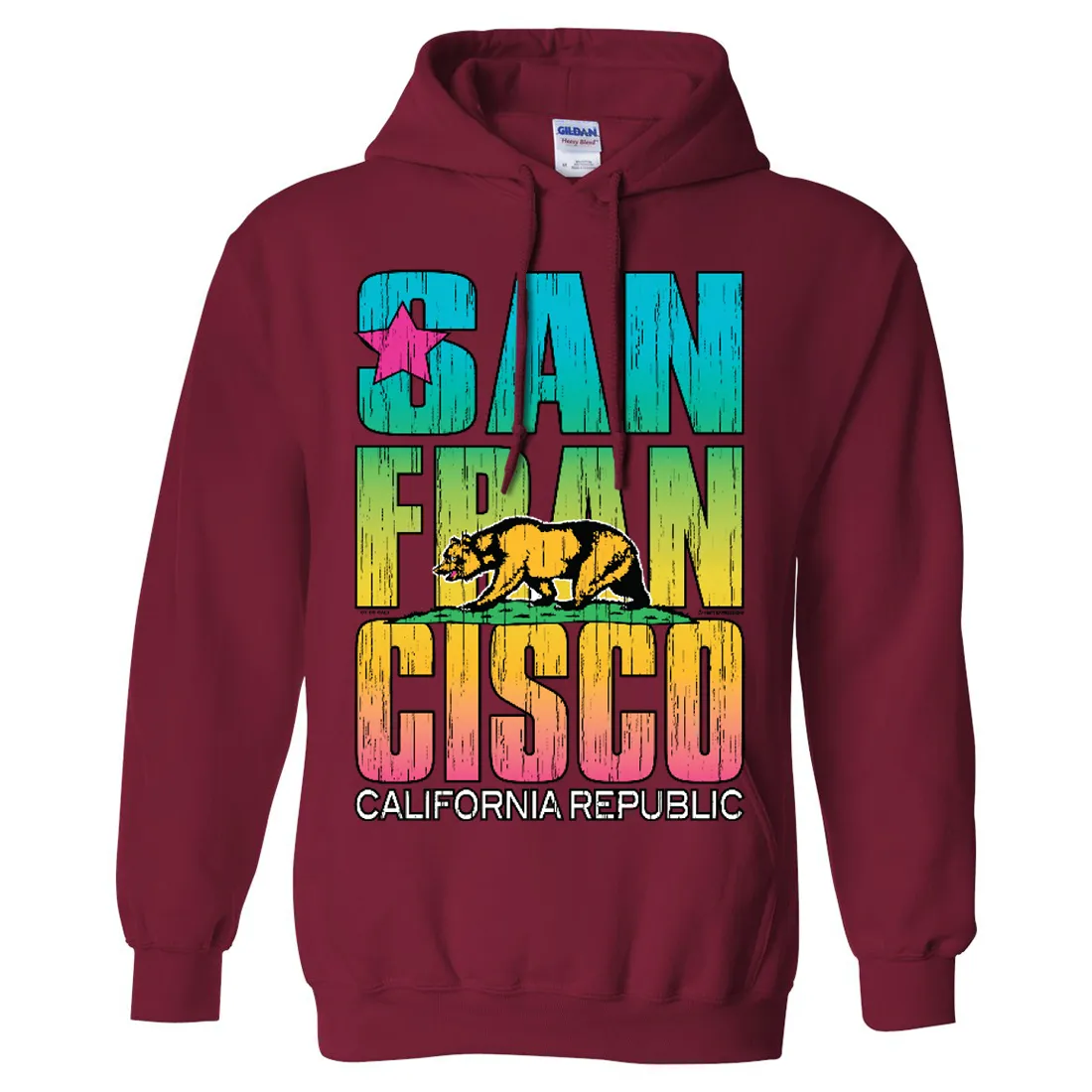 San Francisco California Neon Rainbow Sweatshirt Hoodie