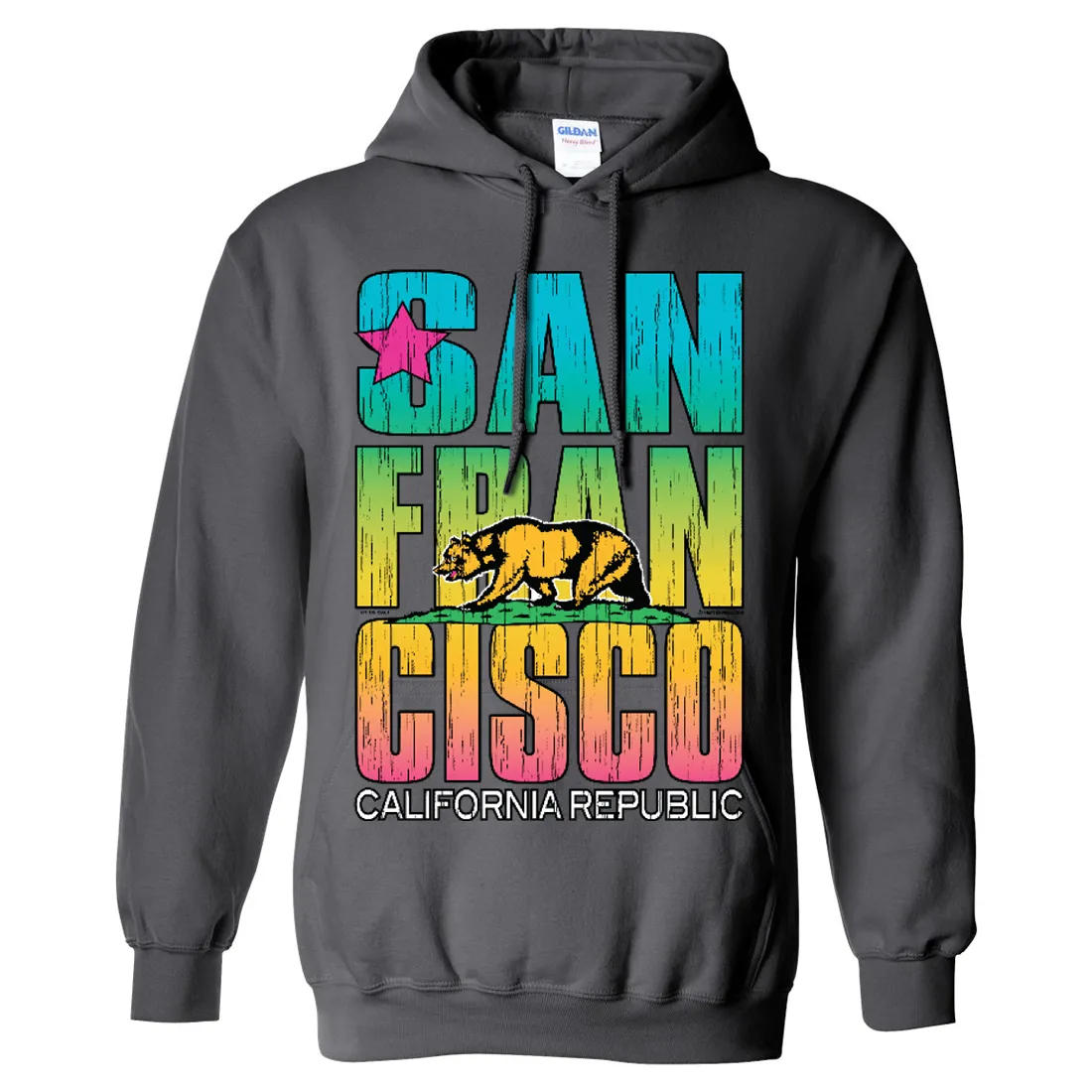 San Francisco California Neon Rainbow Sweatshirt Hoodie
