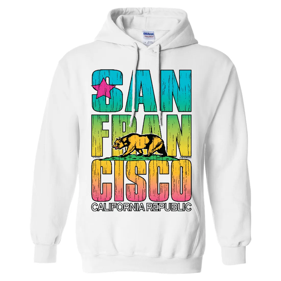 San Francisco California Neon Rainbow Sweatshirt Hoodie