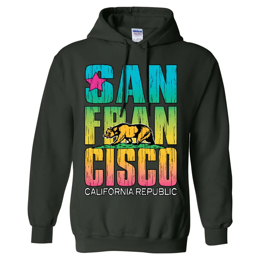 San Francisco California Neon Rainbow Sweatshirt Hoodie