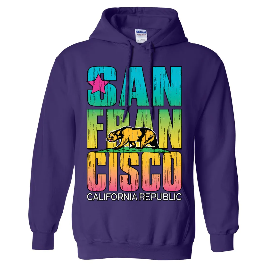 San Francisco California Neon Rainbow Sweatshirt Hoodie