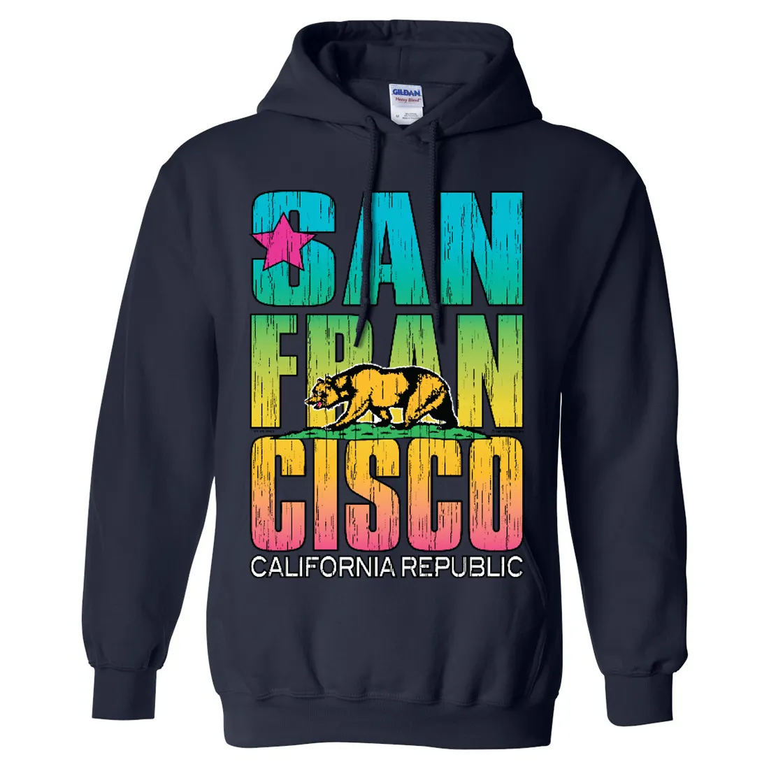 San Francisco California Neon Rainbow Sweatshirt Hoodie