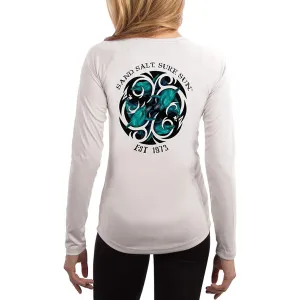 SAND.SALT.SURF.SUN. Dolphin Tribal Women's UPF 50  UV Sun Protection Performance Long Sleeve T-Shirt