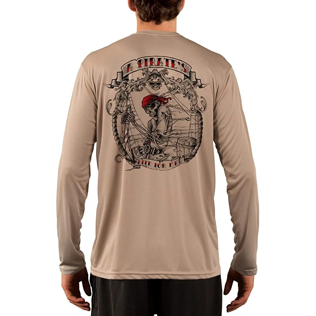 SAND.SALT.SURF.SUN. Pirate Life Men's UPF 50  UV Sun Protection Performance Long Sleeve T-Shirt