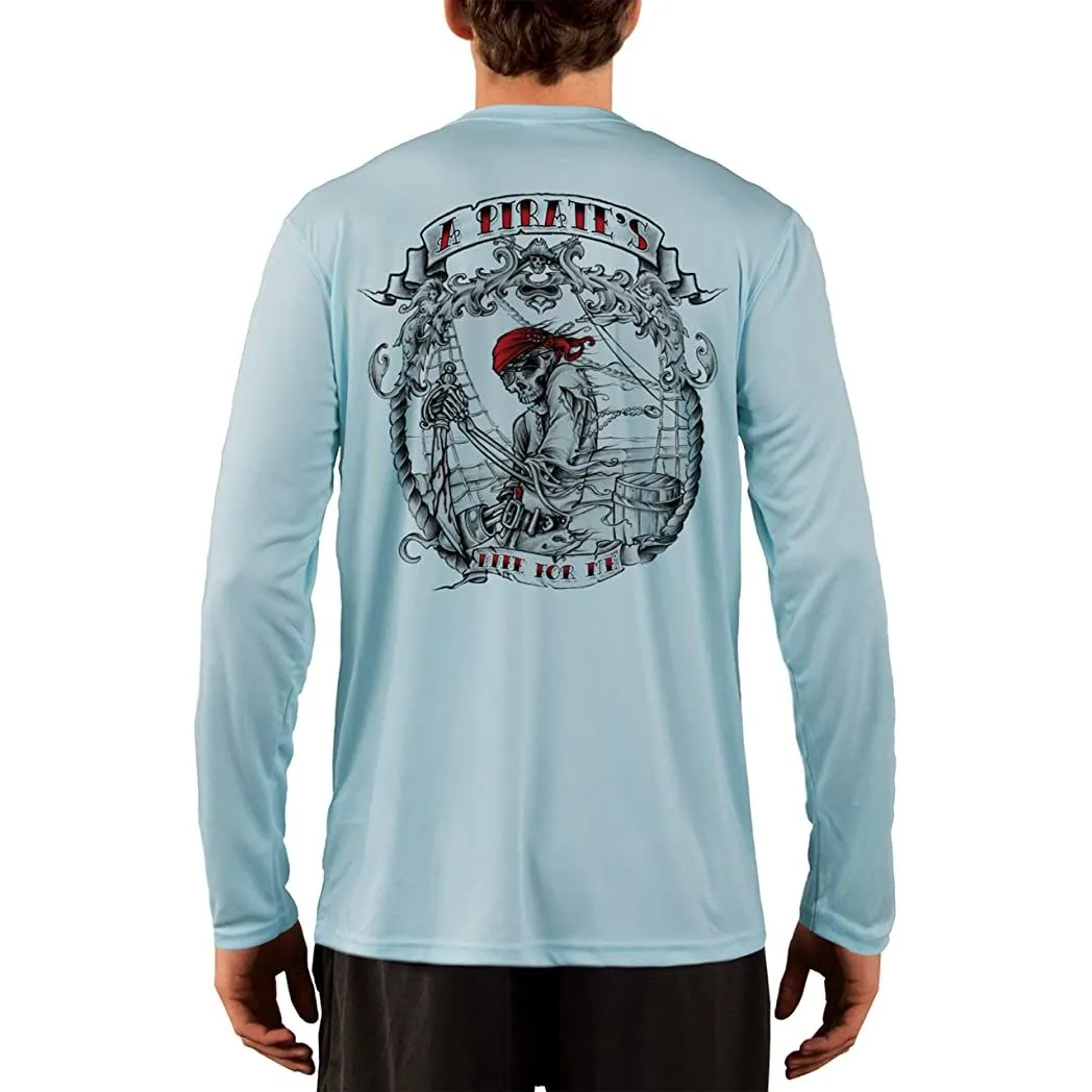 SAND.SALT.SURF.SUN. Pirate Life Men's UPF 50  UV Sun Protection Performance Long Sleeve T-Shirt