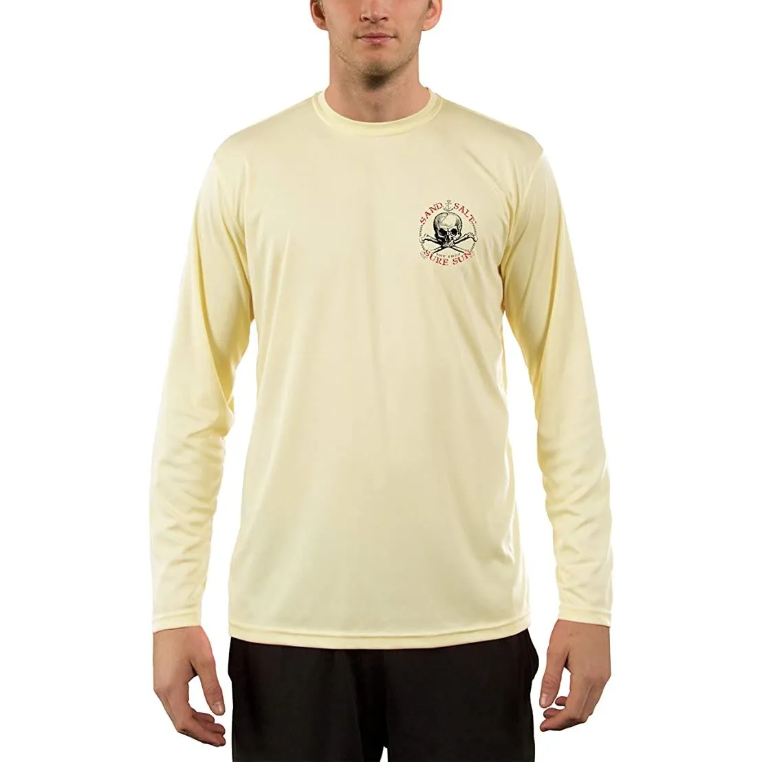 SAND.SALT.SURF.SUN. Pirate Life Men's UPF 50  UV Sun Protection Performance Long Sleeve T-Shirt