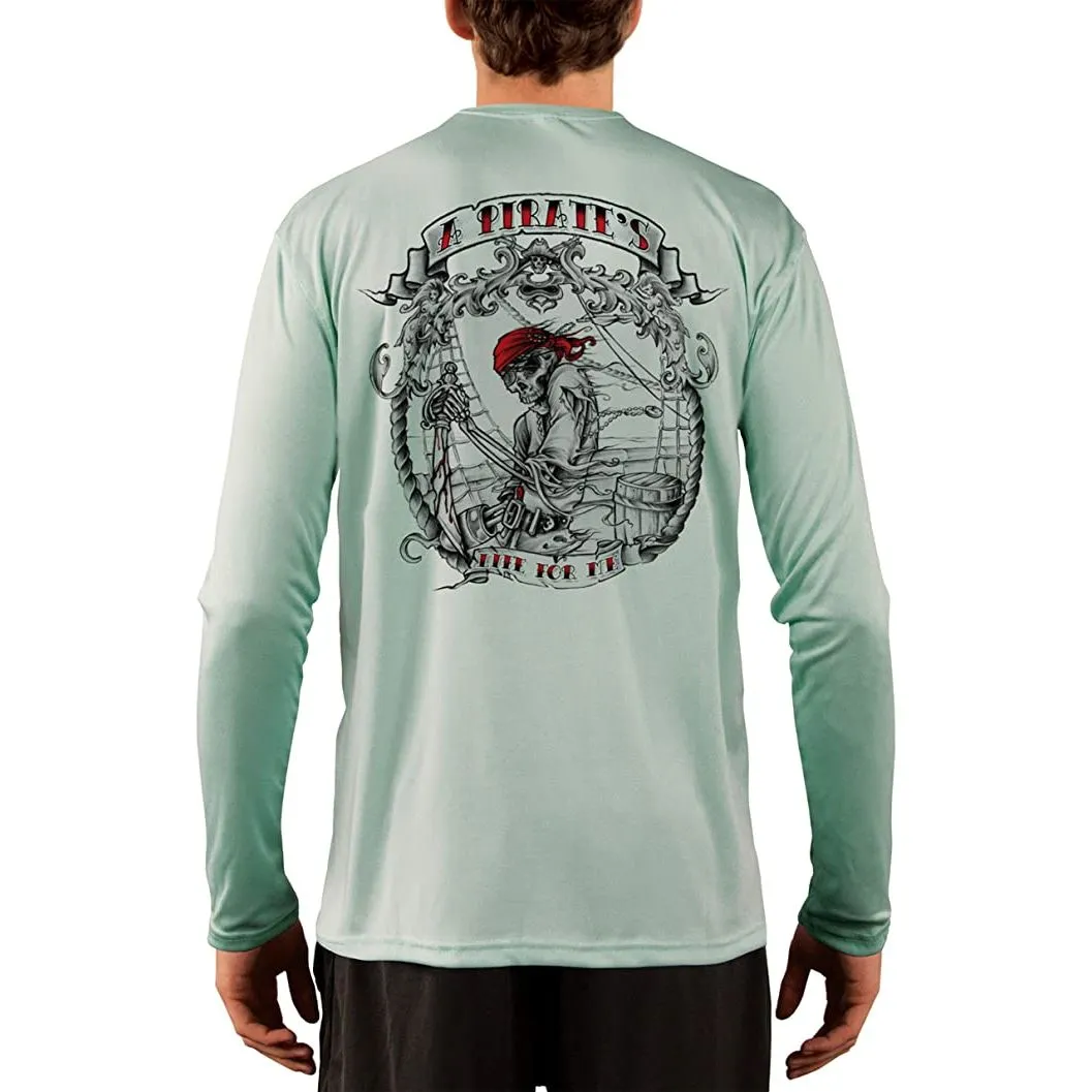 SAND.SALT.SURF.SUN. Pirate Life Men's UPF 50  UV Sun Protection Performance Long Sleeve T-Shirt