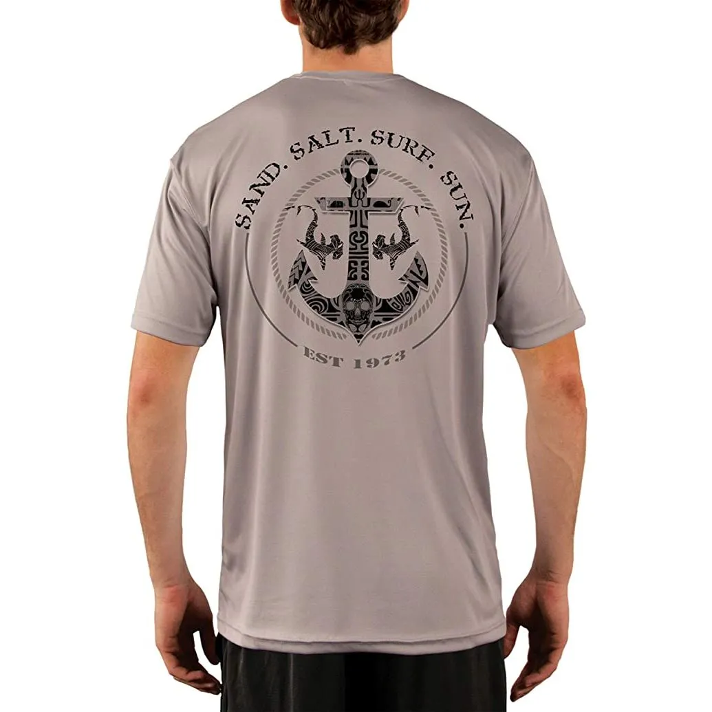 SAND.SALT.SURF.SUN. Shark Anchor Men's UPF 50  UV Sun Protection Performance Short Sleeve T-Shirt