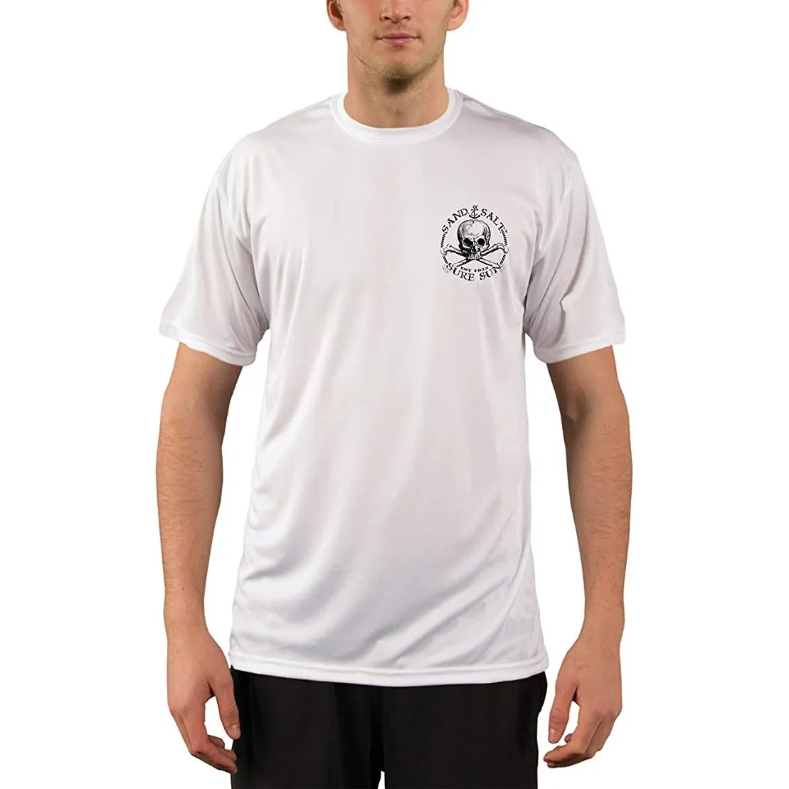 SAND.SALT.SURF.SUN. Shark Anchor Men's UPF 50  UV Sun Protection Performance Short Sleeve T-Shirt