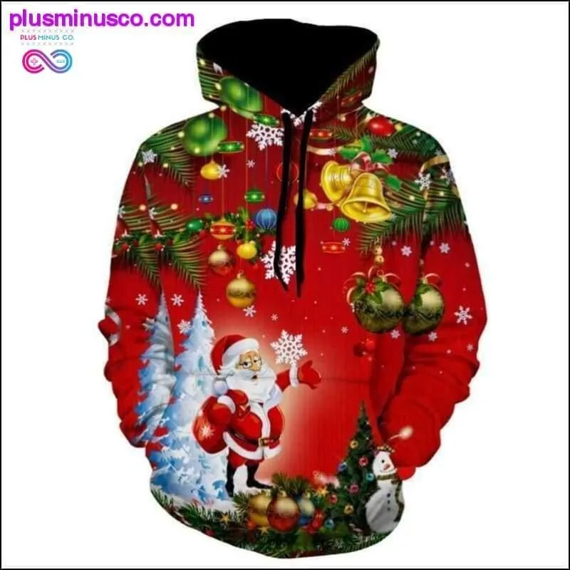 Santa Christmas Tree Jingle Bells Christmas Hoodie 3D