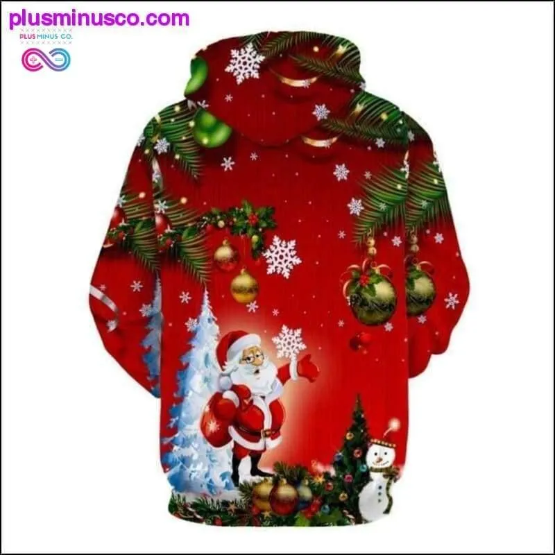 Santa Christmas Tree Jingle Bells Christmas Hoodie 3D