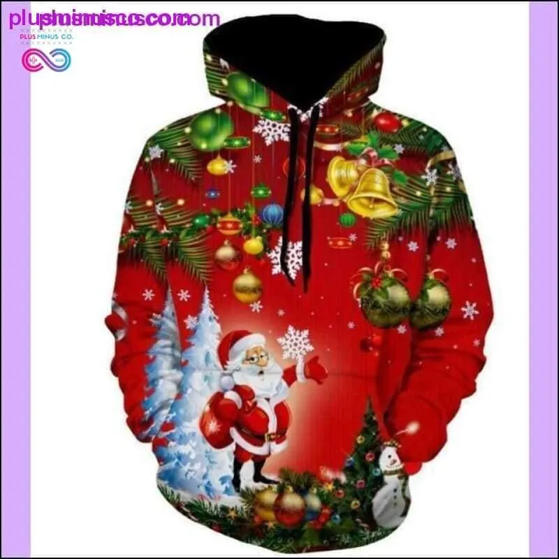 Santa Christmas Tree Jingle Bells Christmas Hoodie 3D