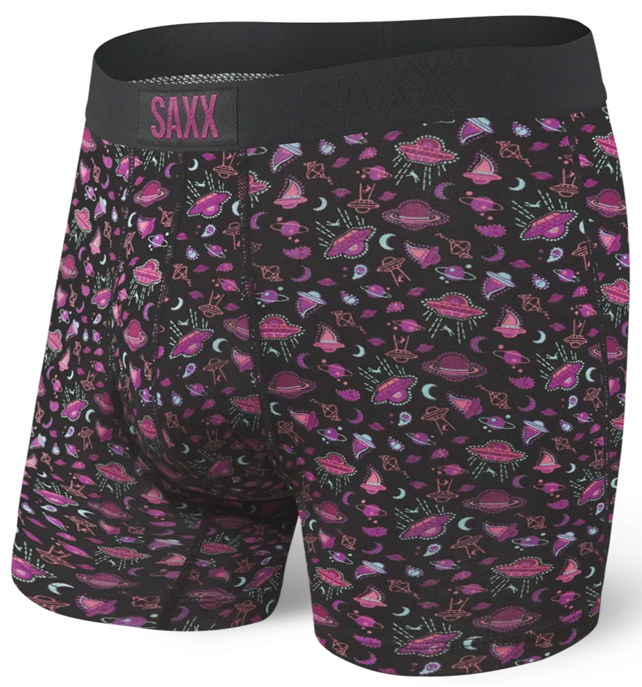 SAXX Ultra Boxer Fly Black Spaceship Paisely